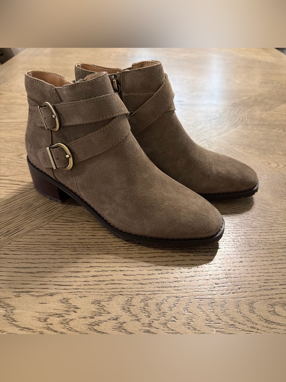 Blondo Sway Suede Waterproof Ankle Boots Booties Women's 8 Taupe